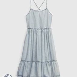 Strappy Denim Fit & Flare Dress-image-70