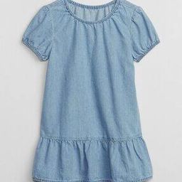 Round-Neck Denim A-Line Dress-image-32