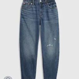 Girls Mid-Wash Tapered Fit Jeans-image-65