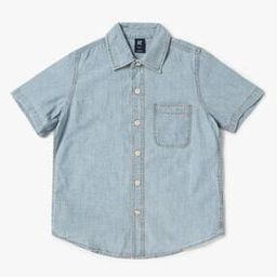 Lightly Washed Shirt with Patch Pocket-image-41