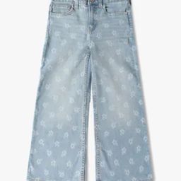 Printed Mid-Rise Ice-Wash Flared Jeans-image-22