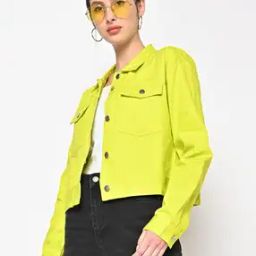 Utility Trucker Jacket with Flap Pockets-picture-3