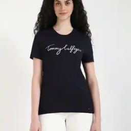 Women Brand Print Regular Fit Round-Neck T-Shirt-image-32