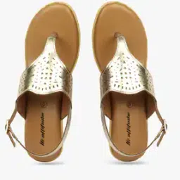 Perforated T-strap Wedges with Buckle Closure-image-46