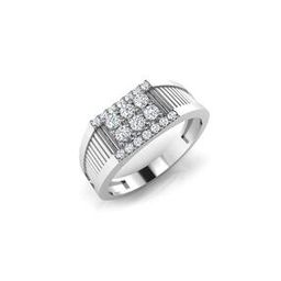 Beauty White Gold Diamond-Studded Band Ring-image-78