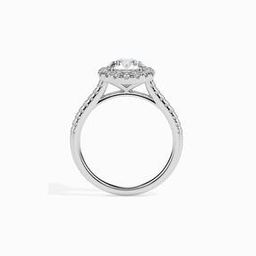 Women White Gold Queen Solitaire Lab Grown Diamond-Studded Ring-image-50