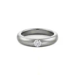 Men White Gold Sleek Round Lab Grown Diamond-Studded Band Ring-image-45
