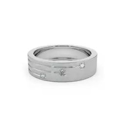 Men White Gold Tri Lab Grown Diamond Band Ring-image-44