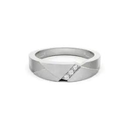 Men White Gold Tiego Lab Grown Diamond-Studded Band Ring-image-73