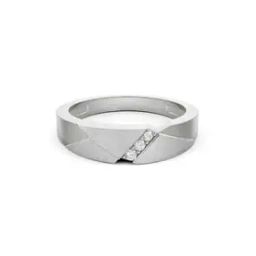 Men White Gold Tiego Lab Grown Diamond-Studded Band Ring-image-96