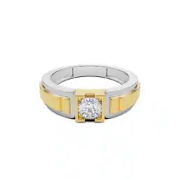 Men Yellow Gold Lab Grown Diamond-Studded Band Ring-image-64