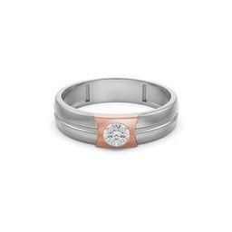 Men White Gold Lab Grown Diamond-Studded Band Ring-image-57