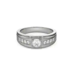 Women White Gold Lab Grown Diamond-Studded Ring-image-45