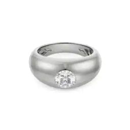 Men White Gold Joshua Lab Grown Diamond-Studded Band Ring-image-84