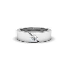 Men White Gold Lab Grown Diamond-Studded The Luminescence Band Ring-image-53