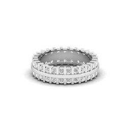 Men White Gold Lab Grown Diamond-Studded The Regent Band Ring-image-54