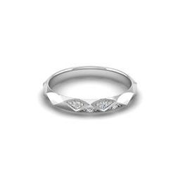 Men White Gold Lab Grown Diamond-Studded Facet Band Ring-image-102