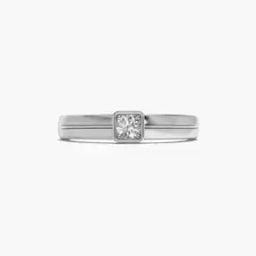 Women White Gold Lab Grown Diamond Prestige Square Ring-image-4