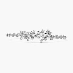 Women Contemporary Crisscross White Gold Diamond-Studded Bracelet-image-1
