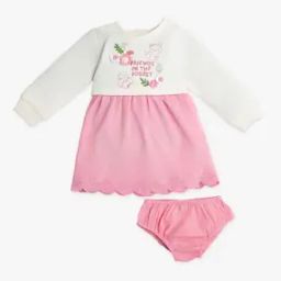 Girls Embroidered Round-Neck A-Line Dress with Bloomer-picture-31