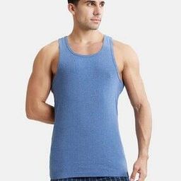 9922 Super Combed Cotton Rib Racer Back Styling Round-Neck Gym Vest-image-69