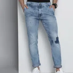 Lightly Washed Slim Fit Jeans-image-62