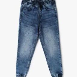 Boys Mid-Wash Regular Fit Jogger Jeans-image-92