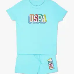 Brand Print T-Shirt & Shorts Set-image-80