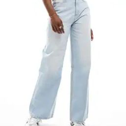 Women Light-Wash Wide-Leg Jeans-image-96