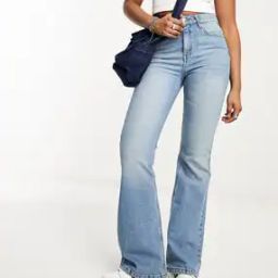 Lightly Washed Flared Jeans-image-40