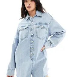 Denim Short Jumpsuit-image-49
