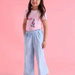 Girls Mid-Rise Flared Pleated Trousers-picture-47