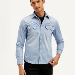 Men Slim Fit Shirt with Flap Pockets-picture-53