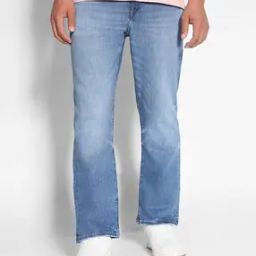 Men Lightly Washed Straight Jeans-image-63