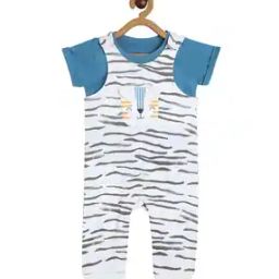 Zebra Printed Dungaree & T-Shirt Set-picture-22