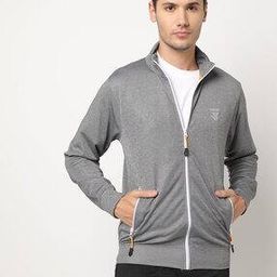 Heathered Zip-Front Track Jacket-image-98