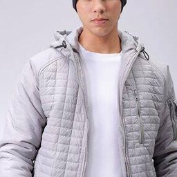 Men Quilted Slim Fit Hooded Bomber Jacket-picture-41