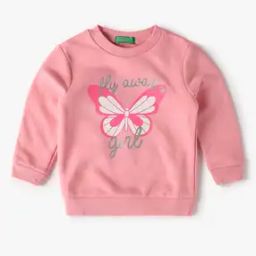 Girls Typographic Print Round-Neck Sweatshirt-picture-37
