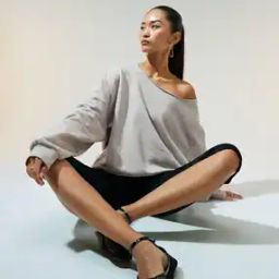 Women Cotton Oversized Off-Shoulder Sweatshirt-picture-12