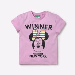 Minnie Mouse Print Crew-Neck T-shirt-image-64