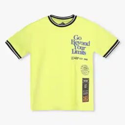 Boys Typographic Print Oversize Fit Crew-Neck T-Shirt-image-17