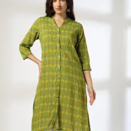 Women Geometric Print Straight Kurta with Insert Pocket-16