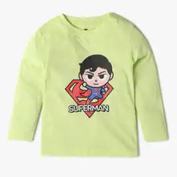 Boys Superman Print Regular Fit Crew-Neck Cotton T-Shirt-image-16