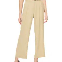 Women Straight Fit Pleat-Front Pants-image-53