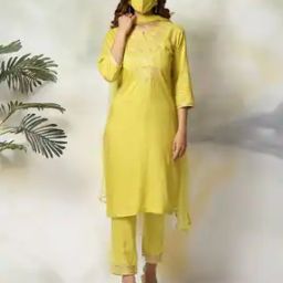 Women Embroidered Straight Kurta with Pants & Dupatta-image-33