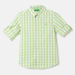 united colors of benetton Checked Spread Collar Shirt-picture-1