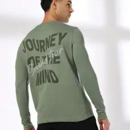 Men Typographic Print Relaxed Fit Crew-Neck T-Shirt-image-18