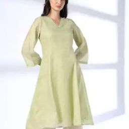 Women Embroidered V-Neck A-Line Kurta-image-36