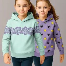 hellcat Girls Pack of 2 Floral Print Regular Fit Hoodies-picture-21