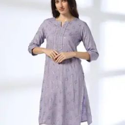Women Floral Print Straight Kurta-image-77